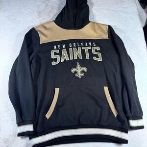 New Orleans Saints Hoodie Mens XL Black Gold NFL Football Pullover Fleece‎